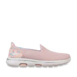 Skechers Women's GO WALK 5 - FLOWERY Light Pink Walking Shoes-image-10