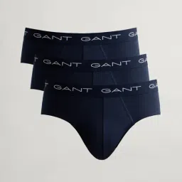 GANT Navy Regular Fit Briefs - Pack of 3-image-0