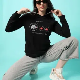 Campus Sutra Black Cotton Graphic Print Sweatshirt-picture-37