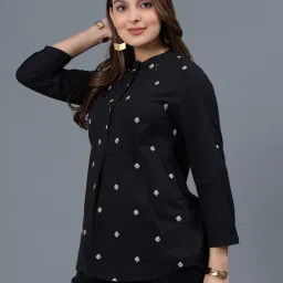Mode by Red Tape Black Cotton Embroidered Top image 3
