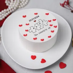 Personalized You Complete Me Anniversary Photo Cake-image-11
