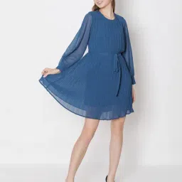 Zink London Blue A-Line Dress-picture-36