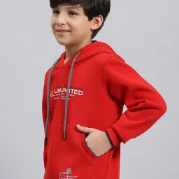 Monte Carlo Kids Red Printed Full Sleeves Sweatshirt image 3