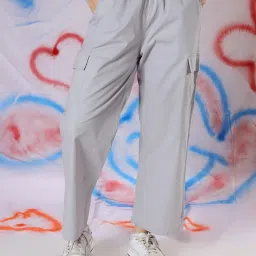 NEUDIS Grey Regular Fit Mid Rise Cargo image 1