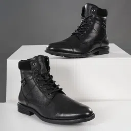 Red Tape Men's Black Derby Shoes image 1