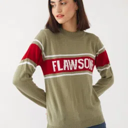 Zink London Green Graphic Print Sweater image 1