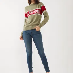 Zink London Green Graphic Print Sweater image 3