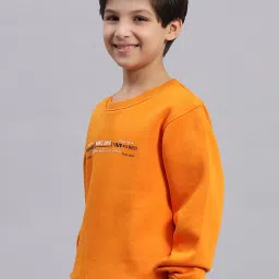 Monte Carlo Kids Orange Printed Full Sleeves Sweatshirt image 3