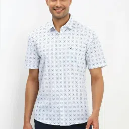 Allen Solly White Slim Fit Floral Print Shirt image 1