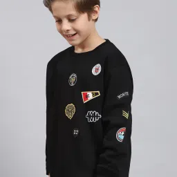 Monte Carlo Kids Black Printed Full Sleeves Sweatshirt image 3