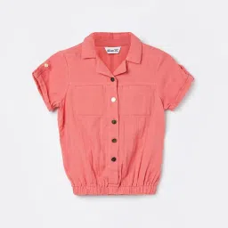 Fame Forever by Lifestyle Girls Coral Cotton Woven Top image 1
