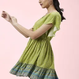 People by Pantaloons Green Printed Tunic image 3