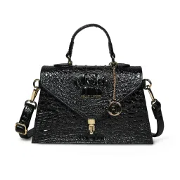 PELLE LUXUR Black Animal Effect Medium Satchel image 1