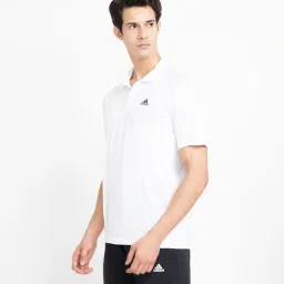 Adidas White Regular Fit Sports Polo image 3