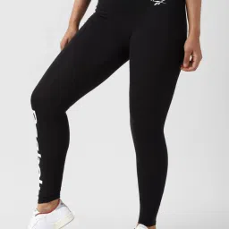 Reebok Black Cotton Printed Sports Tights image 3
