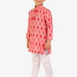 Pro-Ethic Style Developer Kids Pink & White Printed Full Sleeves Kurta with Pyjamas image 3
