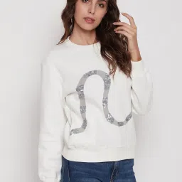MADAME White Embellished Sweatshirt image 3