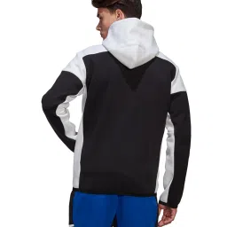 Adidas ZNE FZ Black & White Colour-Block Hooded Jacket image 2