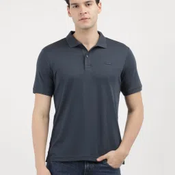 Calvin Klein Jeans Blue Cotton Regular Fit Texture Polo T-Shirt image 1