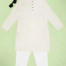 Indus Route by Pantaloons Boys Beige Solid Full Sleeves Kurta Sets image 1