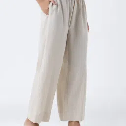 Utsa by Westside Beige Solid Cotton Ethnic Pants-image-4
