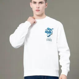 Red Tape White Baggy Fit Printed Sweatshirt image 1