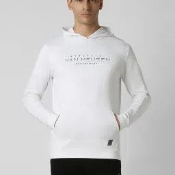 Van Heusen White Regular fit Print Casual Hoodie image 1