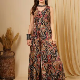 Globus Beige & Black Printed Jumpsuit image 1