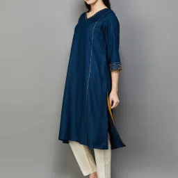 Melange by Lifestyle Blue A Line Kurta image 3