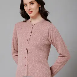 Cantabil Dark Pink Self Design Sweater image 3