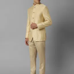 Louis Philippe Gods & Kings Yellow Regular Fit Printed Two Piece Suit image 3