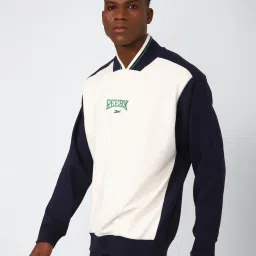 Reebok Cream & Navy Cotton Regular Fit Printed Sweatshirt image 3