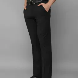 Louis Philippe Black Slim Fit Checks Trousers image 3