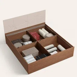 Godrej Interio Upmods Leef Engineered Wood King Box Bed - Brown & Cream, Knock Down image 3