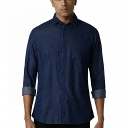 Van Heusen Navy Slim Fit Denim Shirt image 1
