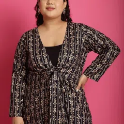 therebelinme The Rebelinme Navy 100% Rayon Floral  Relaxed Fit Shrugsandcardigans image 1