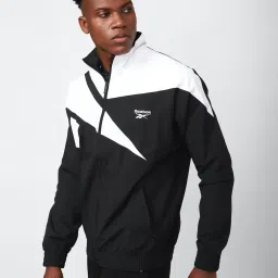Reebok Black Slim Fit Self Pattern Sports Jacket image 3