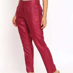 Fabindia Wine Mid Rise Pants image 3