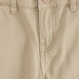 Pantaloons Junior Beige Cotton Regular Fit Trousers image 3
