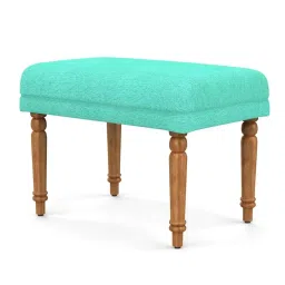 Chumbak Nawaab Maldivian Solid Teal Blue Sheesham Wood Small Bench image 3