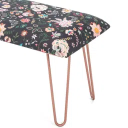 Chumbak Kitsch Bohemian Paisley Black Iron Bench image 3