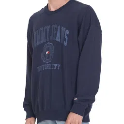 Tommy Hilfiger Twilight Navy Cotton Comfort Fit Logo Printed Sweatshirt image 3
