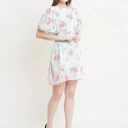 DODO & MOA Green Printed A-Line Dress image 3