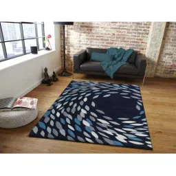 Presto Navy Wool Hand Tufted Carpet image 1