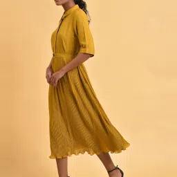 W Mustard A-Line Dress image 3