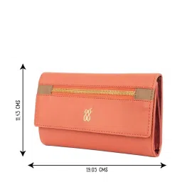 Baggit Orange Solid Tri-Fold Wallet for Women image 2