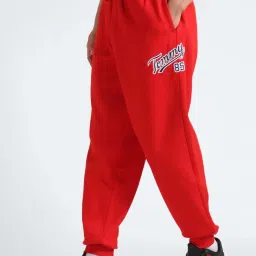 Tommy Hilfiger Deep Crimson Regular Fit Logo Printed Joggers image 3