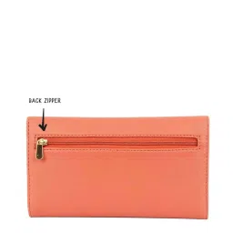 Baggit Orange Solid Tri-Fold Wallet for Women image 3