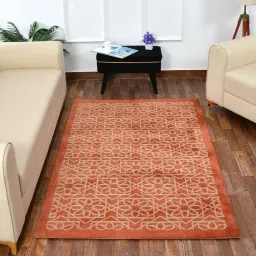 Presto Orange & Beige Polyester Carpet image 1