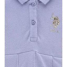 U.S. Polo Assn. Kids Purple Solid Polo Dress image 3